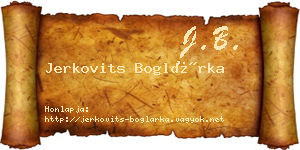 Jerkovits Boglárka névjegykártya